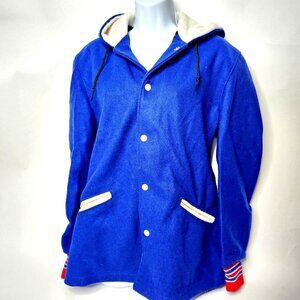 Urban Outfitters Urban Renewal Women's Small Bomber Jacket Varsity Blue Wool